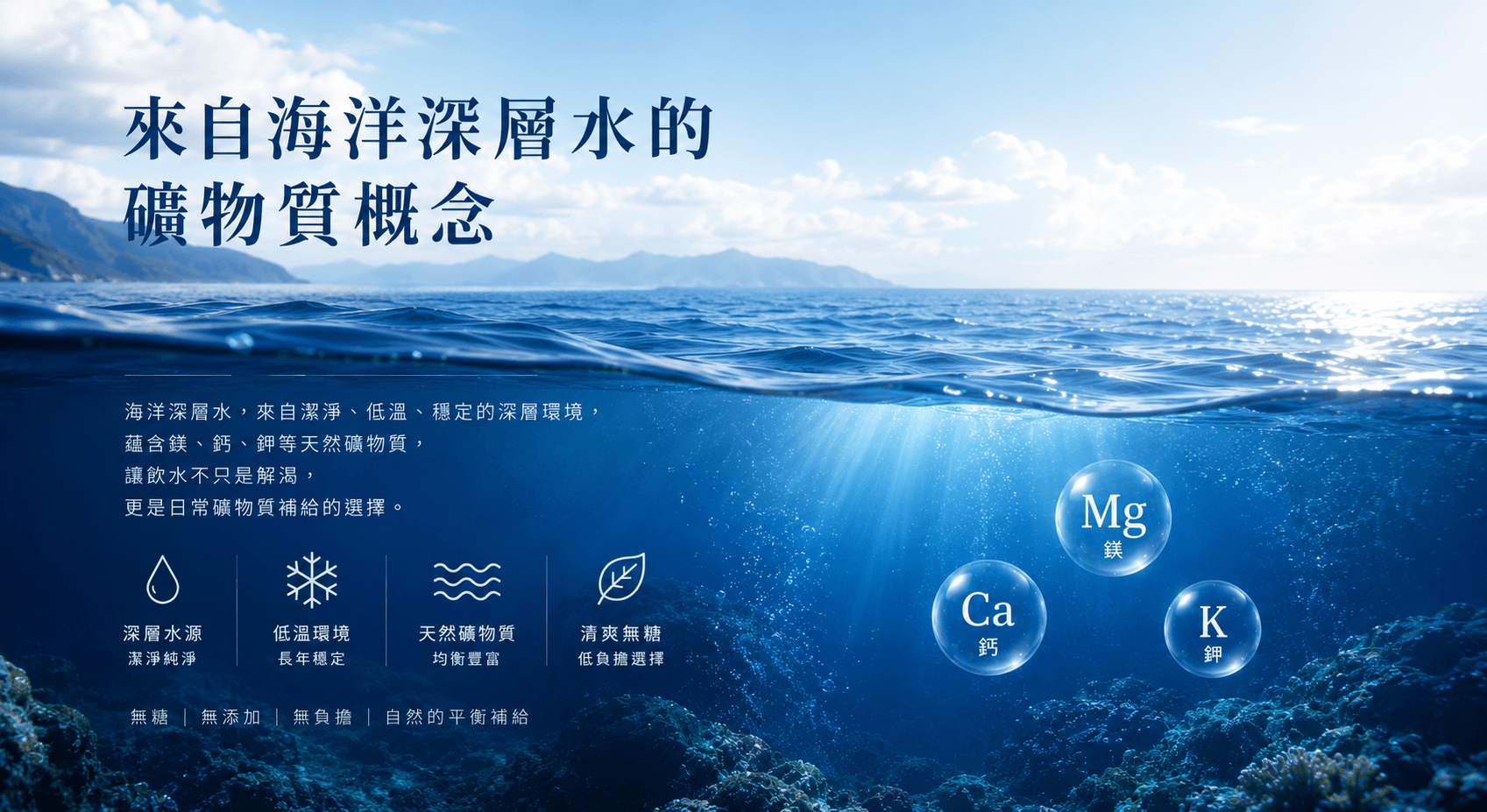 來自海洋深層水的礦物質概念